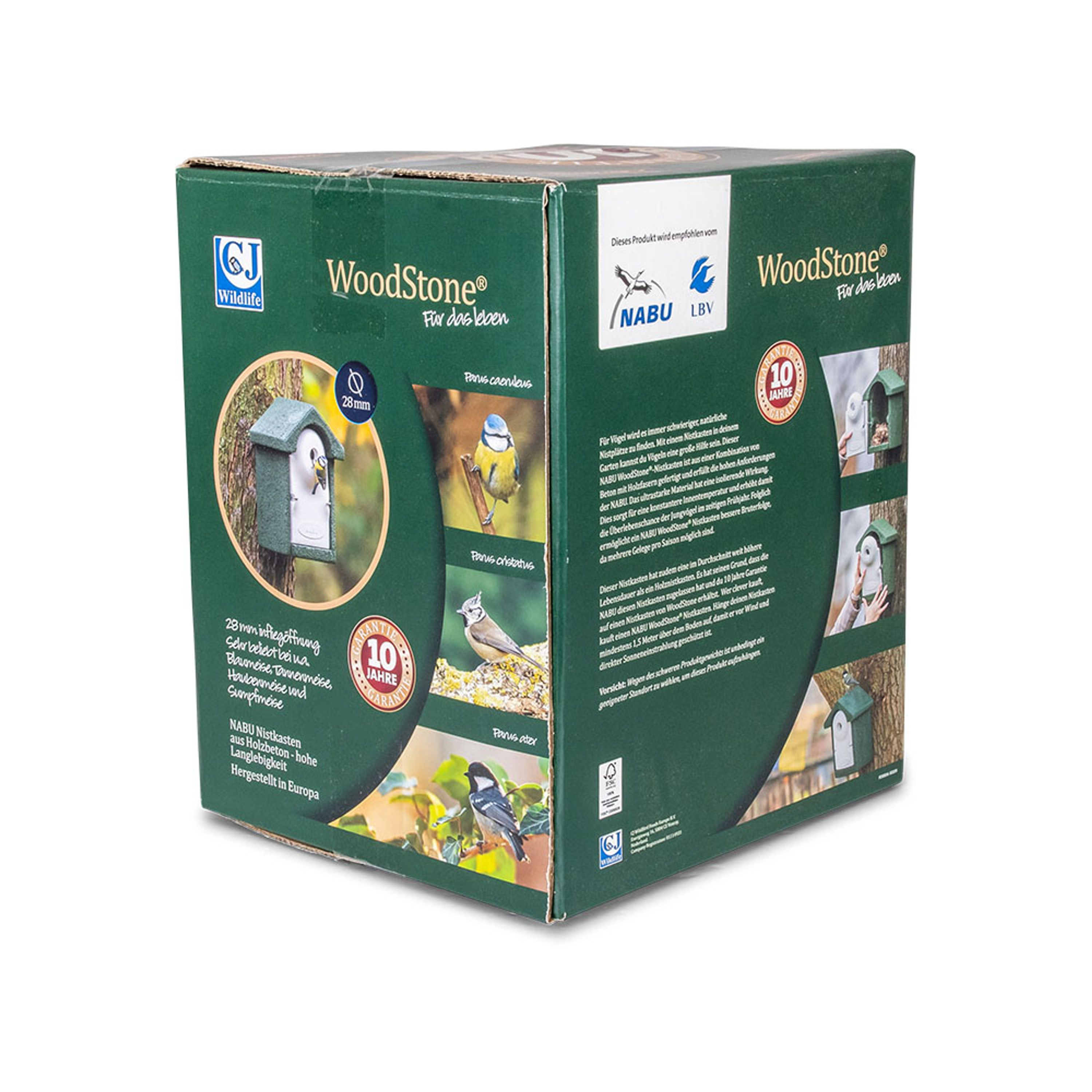 NABU Holzbeton-Nistkasten 28mm | Vogelhaus Holzbeton | NABU